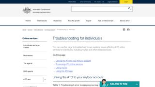 Troubleshooting for individuals | Australian Taxation Office - ATO
