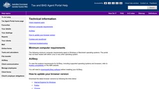 Technical information | Tax Agent Portal Help - Error - ATO