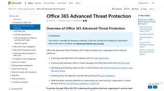 Office 365 Advanced Threat Protection | Microsoft Docs