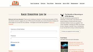 Race Director Log In — ATRA