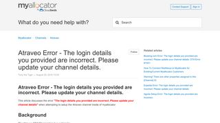 Atraveo Error - The login details you provided are incorrect. Please ...