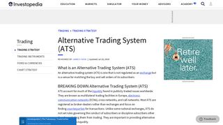 Alternative Trading System (ATS) - Investopedia