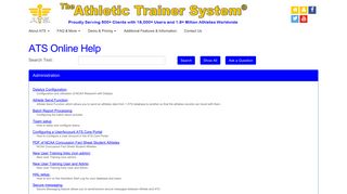 Athletic Trainer System - Online Help