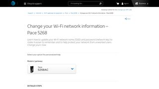 How to Change Wi-Fi Network Information - Internet Support - AT&T