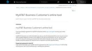 MyAT&T Business Customer's Online Tool - Wireless Support