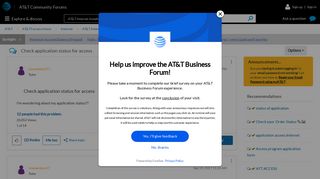 Check application status for access - AT&T Community