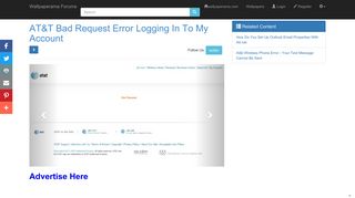 AT&T Bad Request Error Logging In To My Account - Wallpaperama