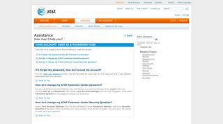 Online Account User ID & Password FAQs - AT&T Customer Center
