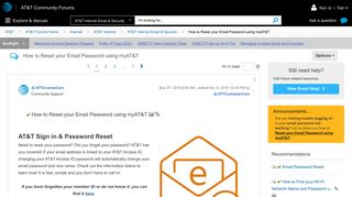 Solved: How to Reset your Email Password using myAT&T - AT&T ...
