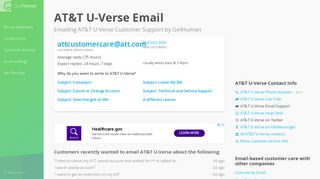 Email AT&T U-Verse | Tips & Talking Points - GetHuman