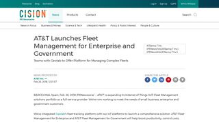 AT&T Launches Fleet Management for Enterprise and Government