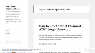 att.net email password reset - AT&T Email Password Reset