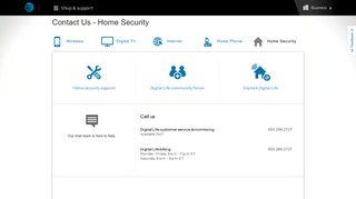 AT&T Digital Life Home Security Contact Numbers