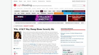 Why AT&T May Dump Home Security Biz | Light Reading