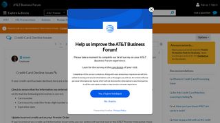 Credit Card Decline Issues - AT&T Community
