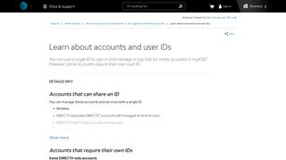 Learn About Accounts and User IDs - Bill & account Support - AT&T