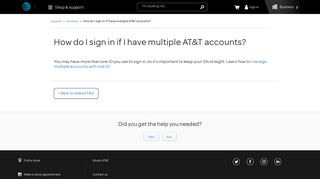 How do I sign in if I have multiple AT&T accounts? - AT&T Wireless ...