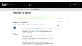 Can't log in to att.net | Firefox Support Forum | Mozilla Support