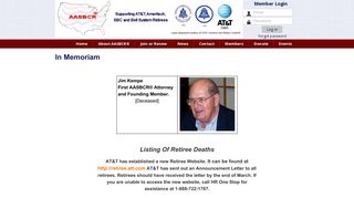 AT&T Ameritech / SBC Retirees - AASBCR® - In Memoriam