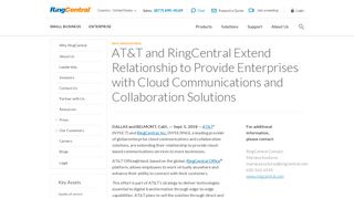 AT&T and RingCentral Extend Relationship to Provide Enterprises ...