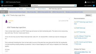 AT&T Thanks App Login Error - AT&T Community