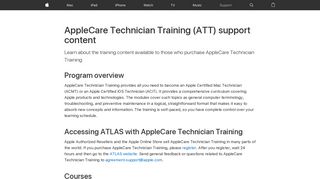 AppleCare Technician Training (ATT) support content - Apple Support