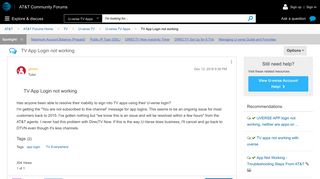 TV App Login not working - AT&T Community