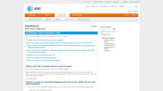 accessing your voicemail faqs - AT&T Customer Center