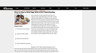 How to Start a Web Page With AT&T Web Hosting | Chron.com