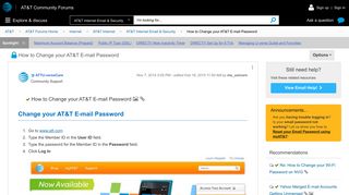 Solved: How to Change your AT&T E-mail Password - AT&T Community ...