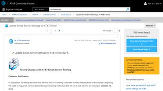 Solved: Update Email Server Settings for AT&T Email - AT&T ...