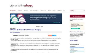 1.9 Million @attbi.com Email Addresses Changing | MarketingSherpa