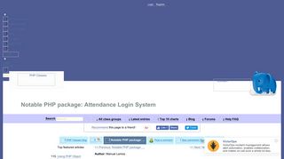 Notable PHP package: Attendance Login System - PHP Classes