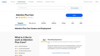 Attention Plus Care Careers and Employment | Indeed.com