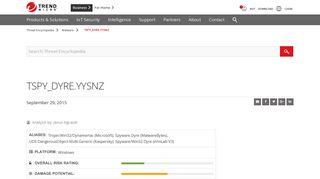 TSPY_DYRE.YYSNZ - Threat Encyclopedia - Trend Micro USA