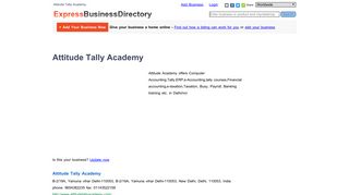Attitude Tally Academy, B-2/19A, Yamuna vihar Delhi-110053, B-2 ...