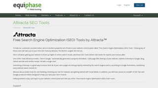Attracta SEO Tools - Equiphase Limited - UK Web Hosting
