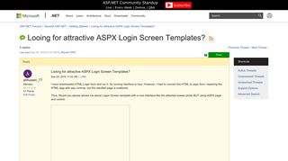Looing for attractive ASPX Login Screen Templates? | The ASP.NET ...
