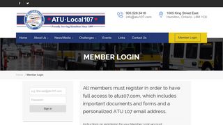 Member Login – ATU 107
