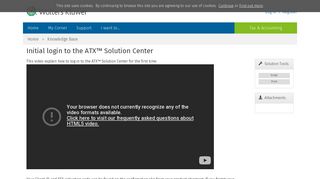 Knowledge Base Solution - Initial login to the ATX™ Solution Center