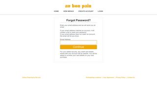 Forgot Password - Au Bon Pain