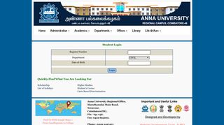 Student Login - Anna University,Coimbatore