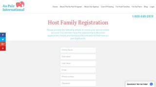 Host Family Registration – Au Pair International