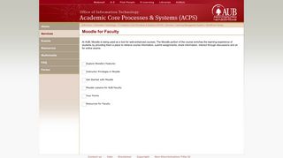 AUB - Moodle for Faculty - Homepage