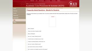 AUB - FAQ - Moodle FAQ - Students