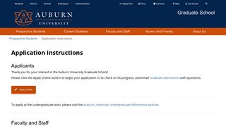 Application Instructions - Graduate School - Auburn University ...