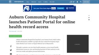 Auburn Community Hospital launches Patient Portal for online health ...