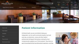 Patient Section Guide & Policies | DeKalb Health | Auburn, IN