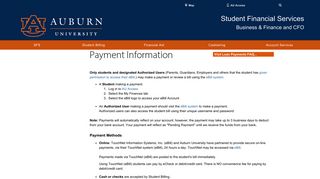 Auburn University - Student Financial Services - Payments