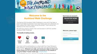Login/Register for The Auckland Walk Challenge